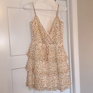 Francesca’s medium yellow floral dress